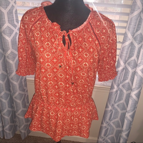 Luxology Tops Short Sleeve Boho Top Poshmark